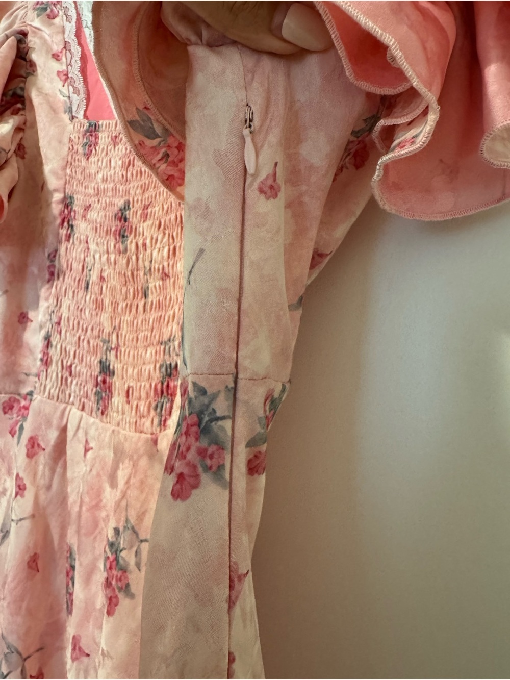 American Heiress/Lait Collection Carlton Pink Floral Satin Maxi Dress - Picture 11 of 12